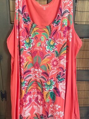 Coral Hawaiian Tunic/mini dress/beach cover-up Women’s 26/28